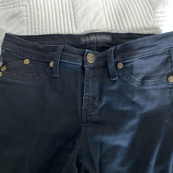 EUC Rock & Republic Black Kashmere Skinny Jeans~8 - Picture 4 of 11